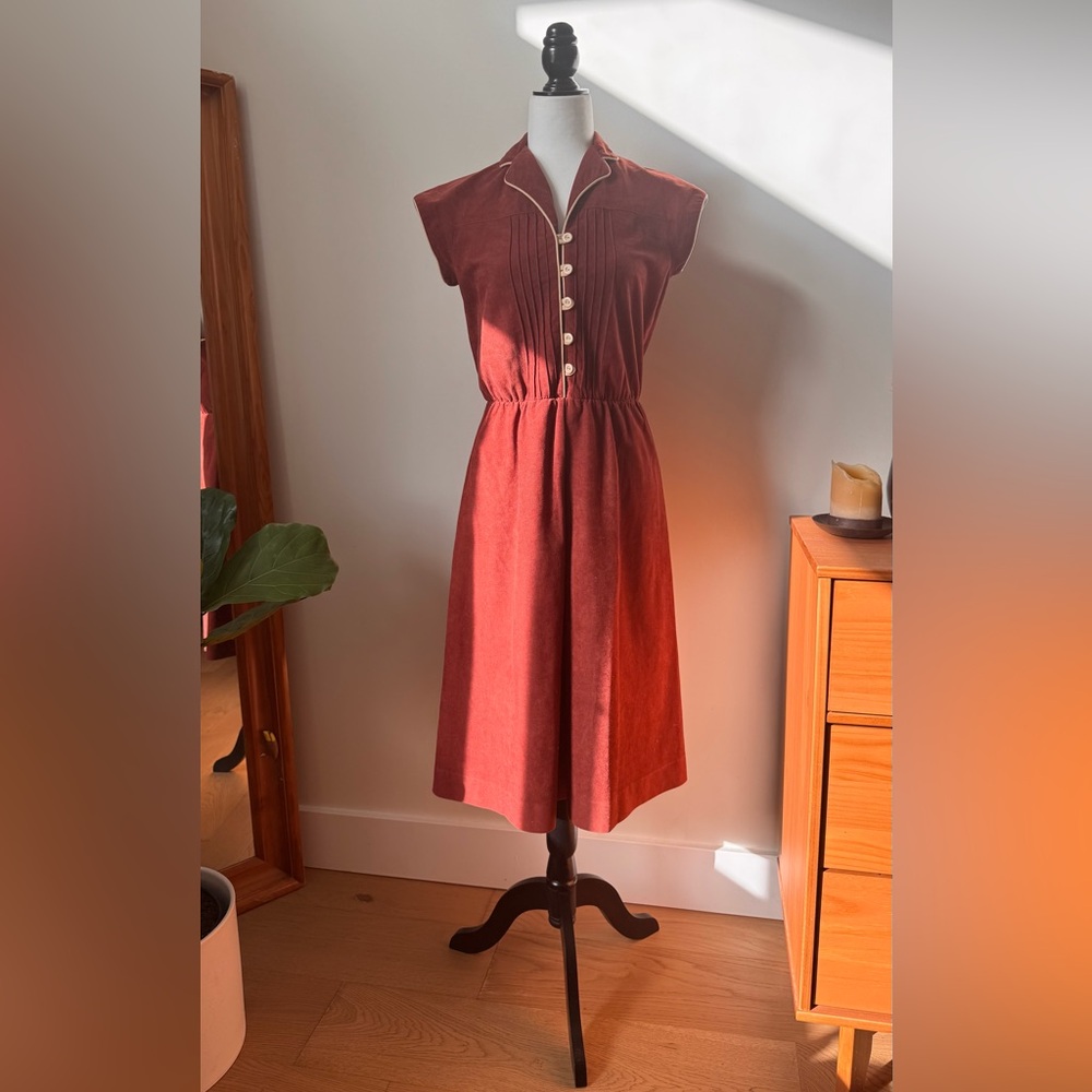 Vintage Malouf of Dallas Rust Midi Dress